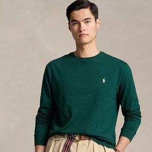 Polo Ralph Lauren Green Long Sleeve Crewneck Shirt – Classic Logo Tee